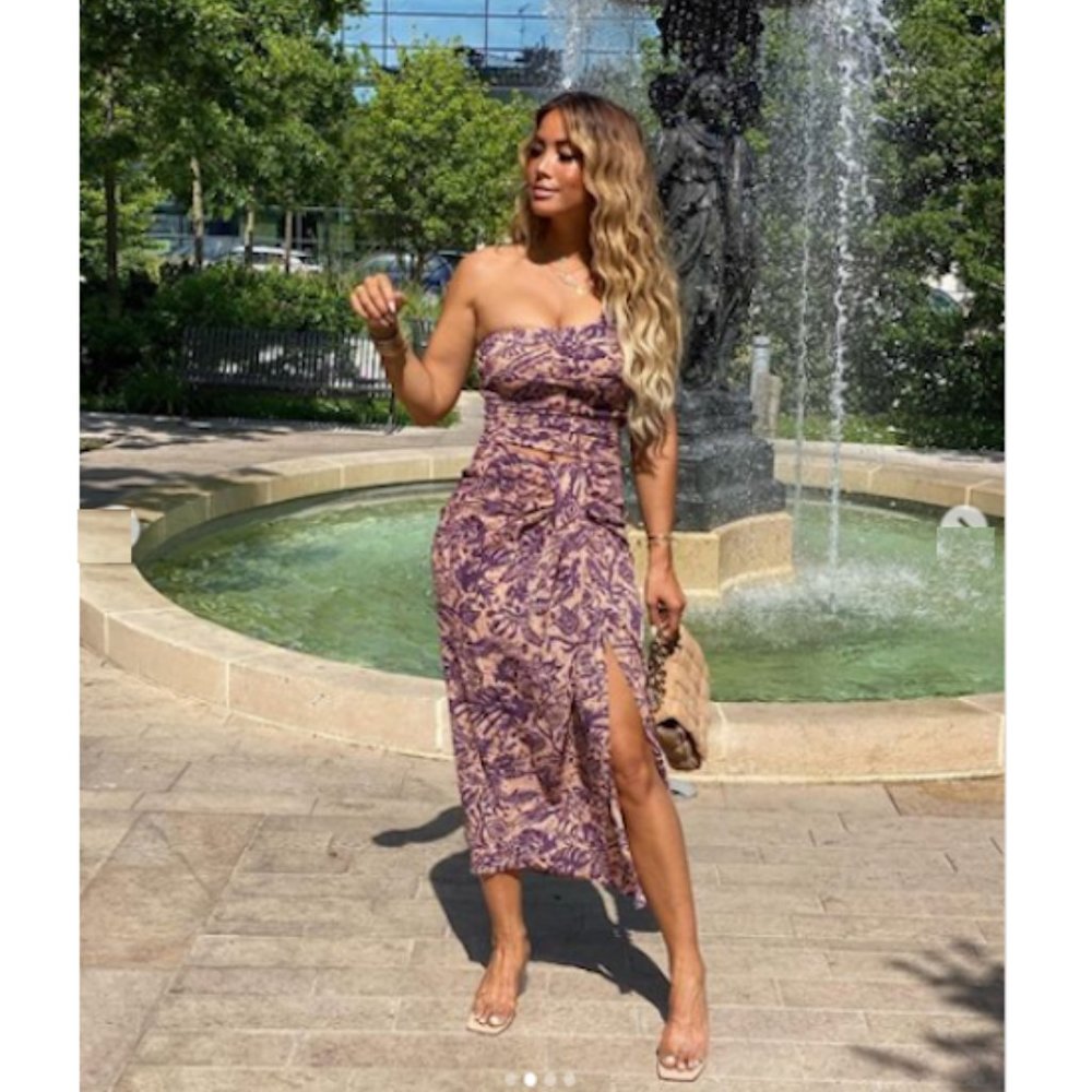 Zara Printed Co-Ord Sarong Skirt Set  Sz XS NWT - Picture 4 of 11